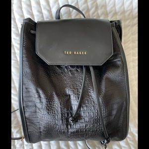 Ted Baker small drawstring  backpack. Black.